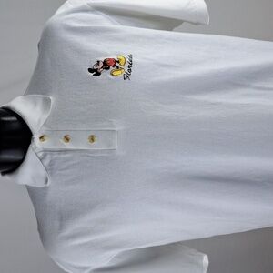Mikey Mouse Unlimited Florida embroidered LG white casual preppy golf polo shirt